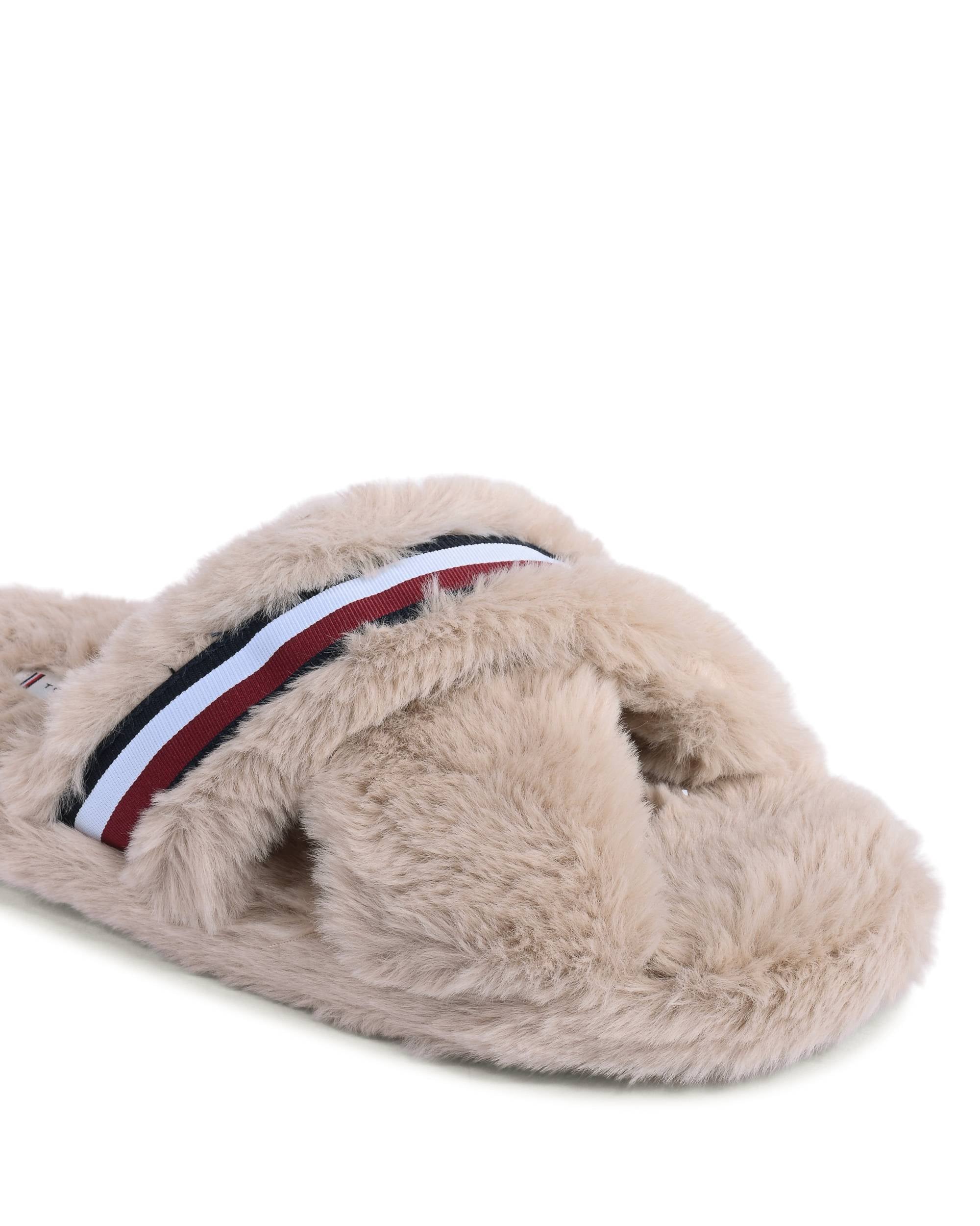 Pantuflas Tommy Hilfiger para mujer en beige FW0FW07551ABO