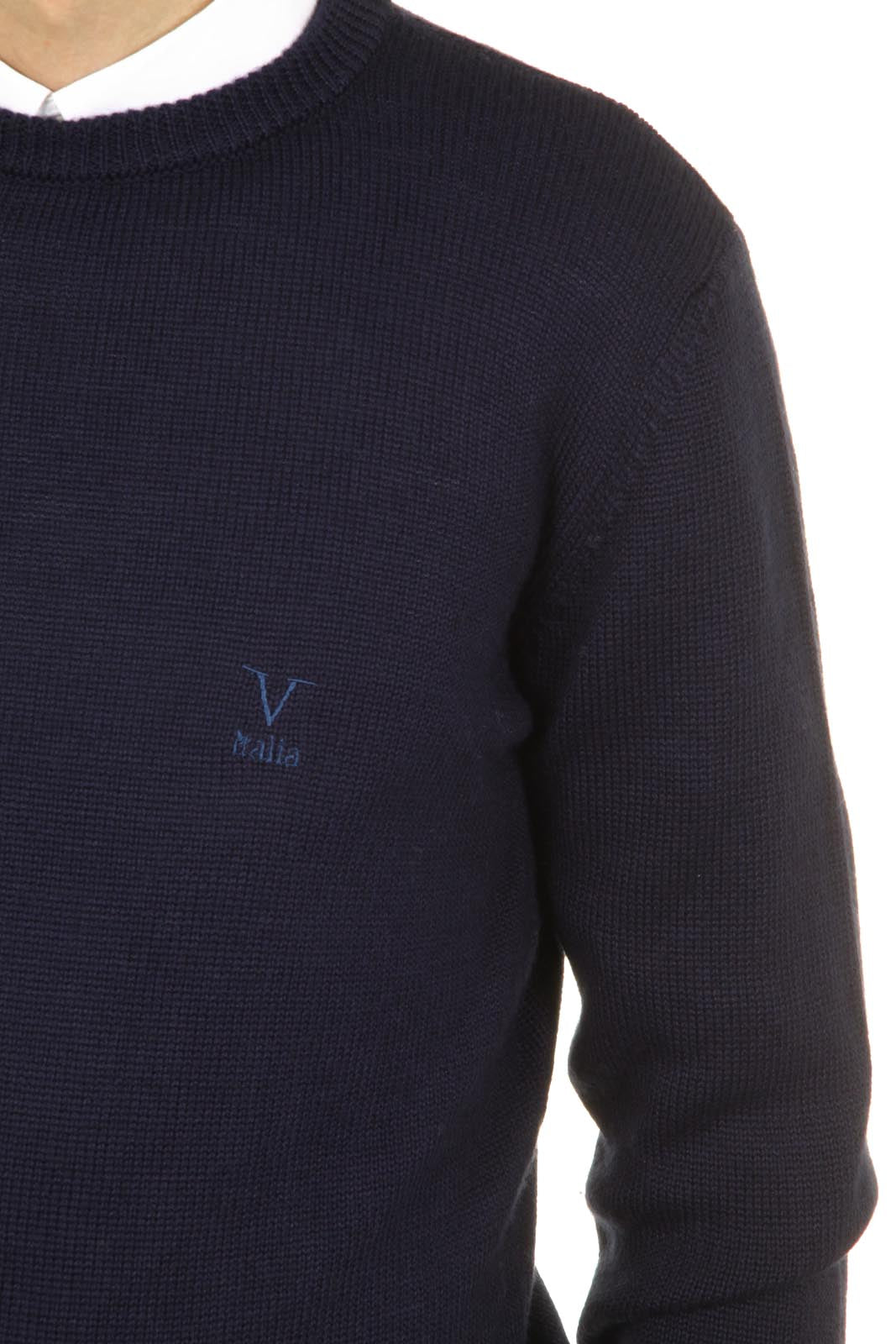 Suéter de cuello redondo para hombre V 1969 Italia 9802 GIROCOLLO BLU NAVY