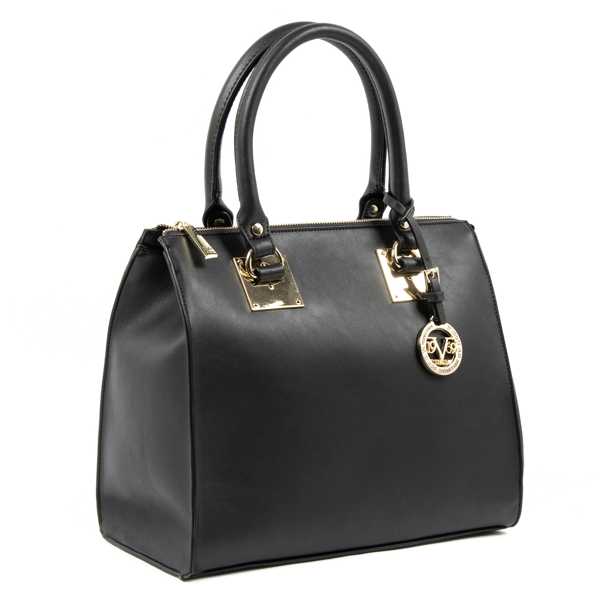 Bolso de mano para mujer V 1969 Italia, color negro, LISA