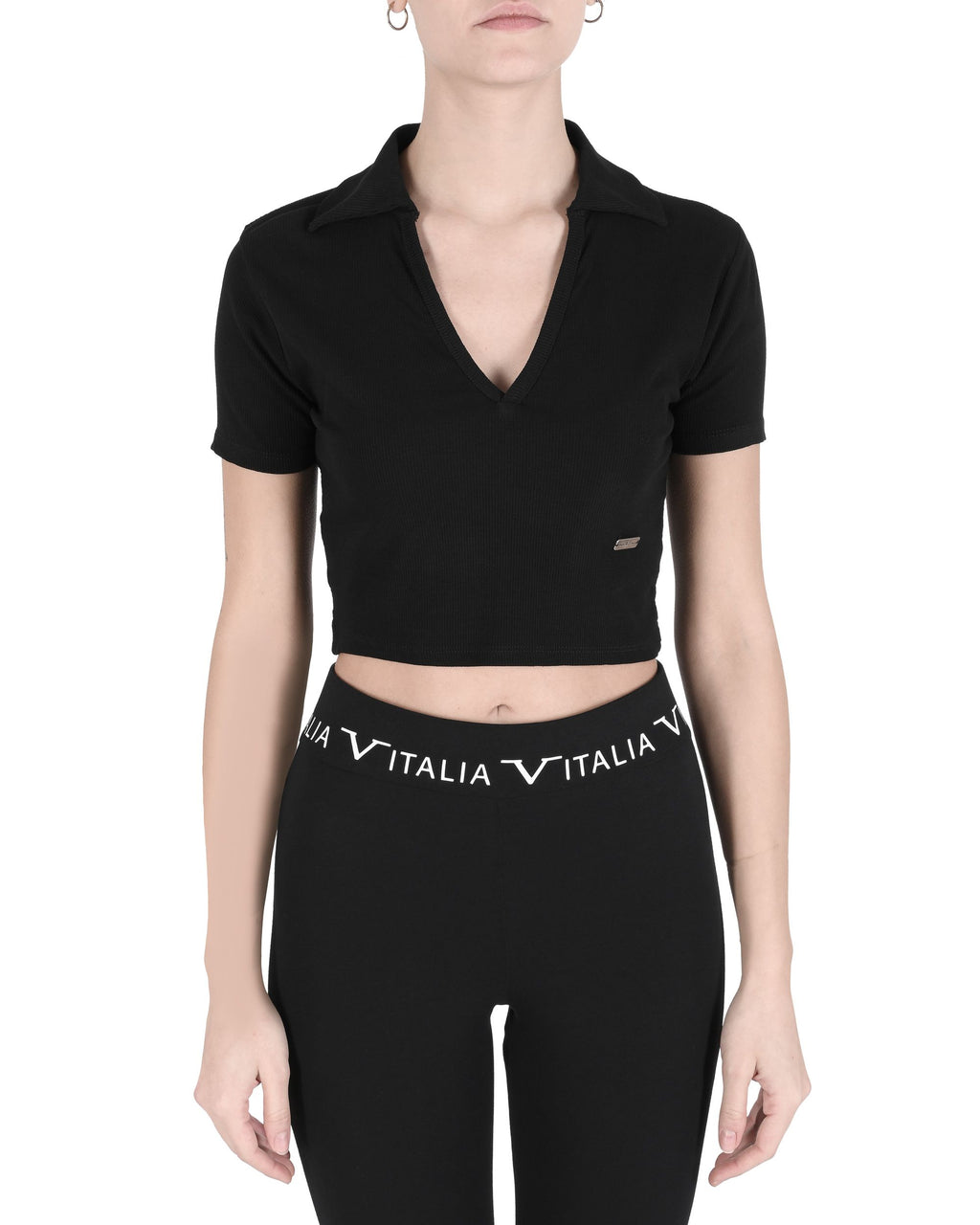 19V69 Italia Top corto para mujer CLOE NEGRO