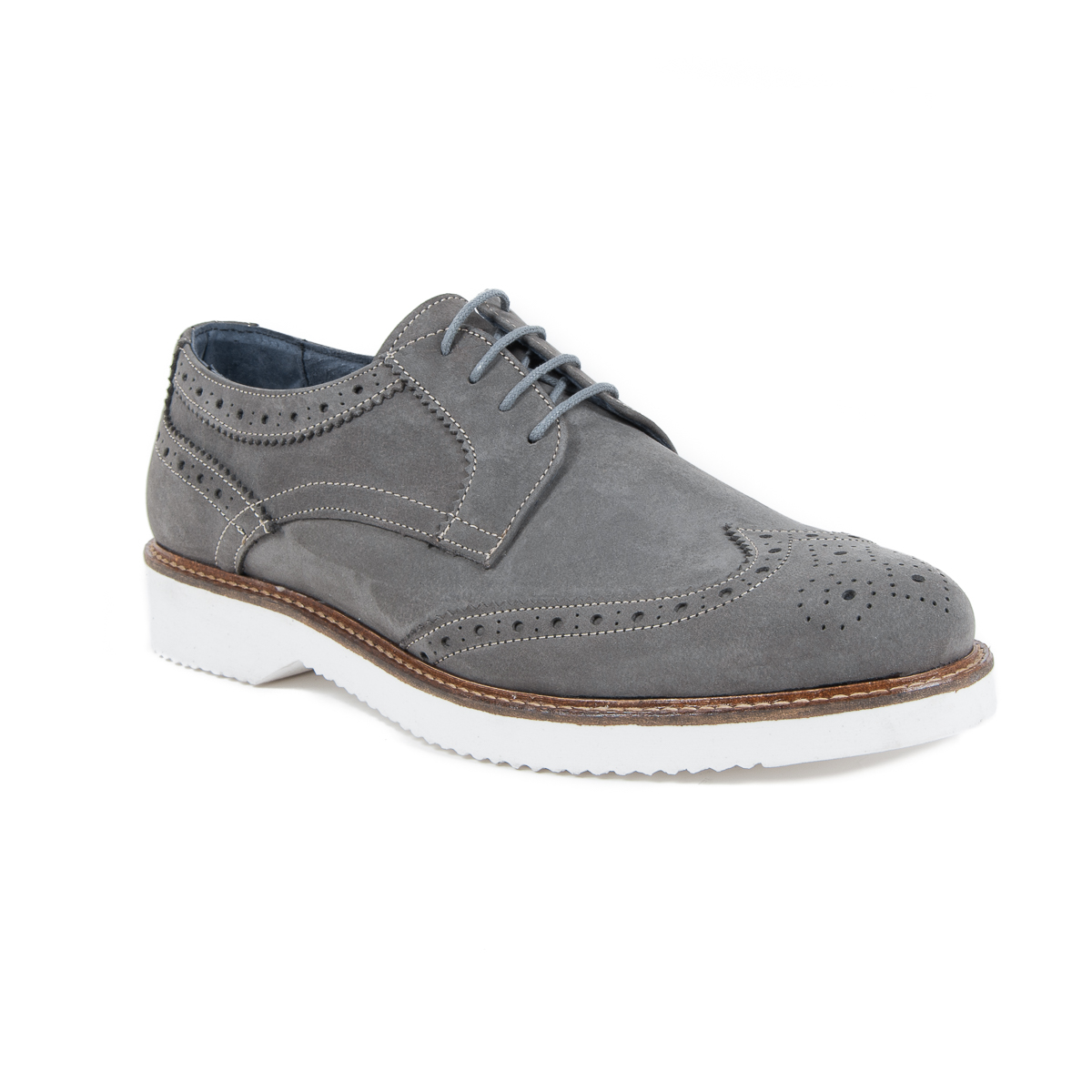 V 1969 Italia Zapato brogue para hombre gris oscuro HARRY 5141 NABUK VAR 8