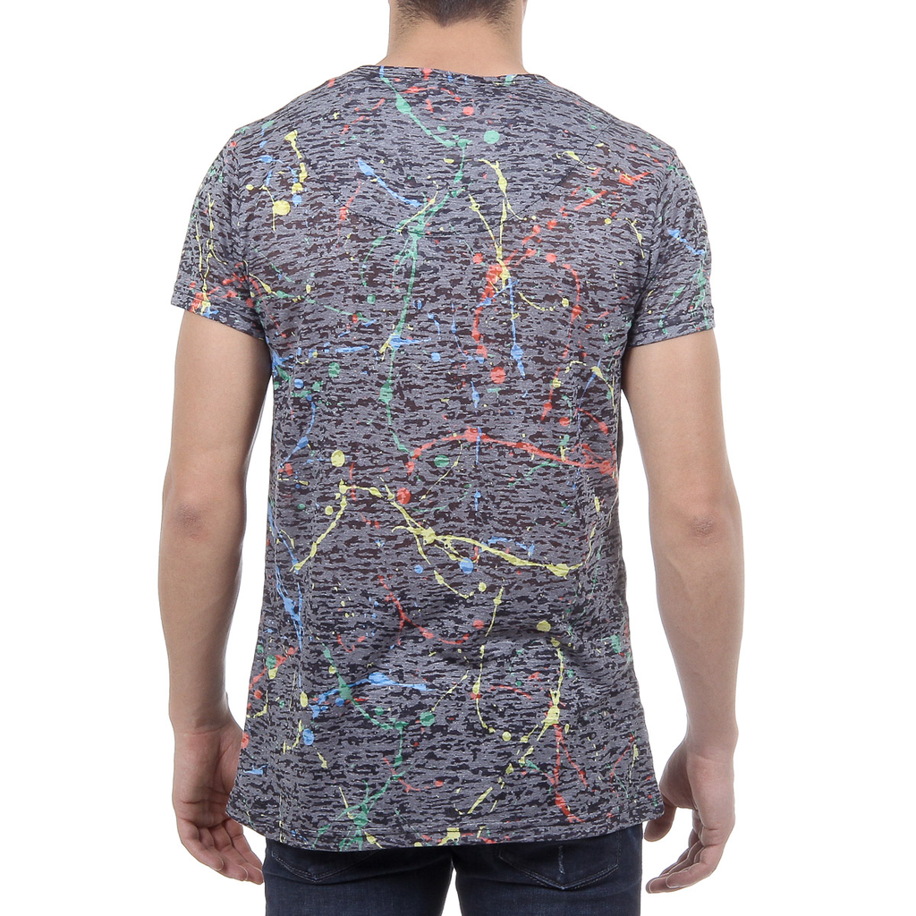 Andrew Charles Mens T-Shirt Short Sleeves Round Neck Black HUNTER