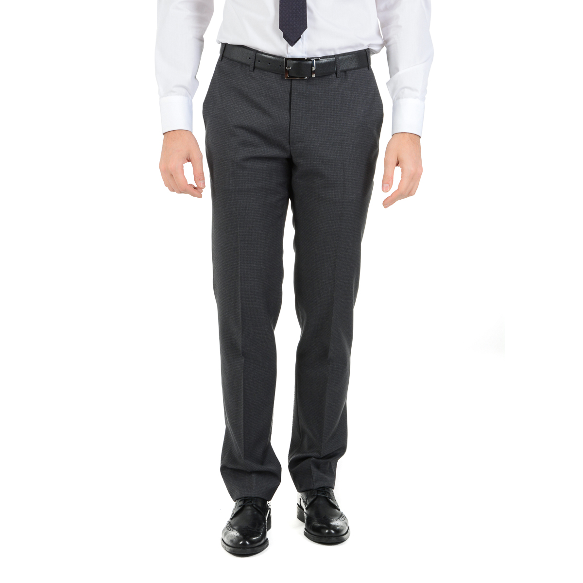 Corneliani Mens Suit Long Sleeves Dark Grey Super 130's