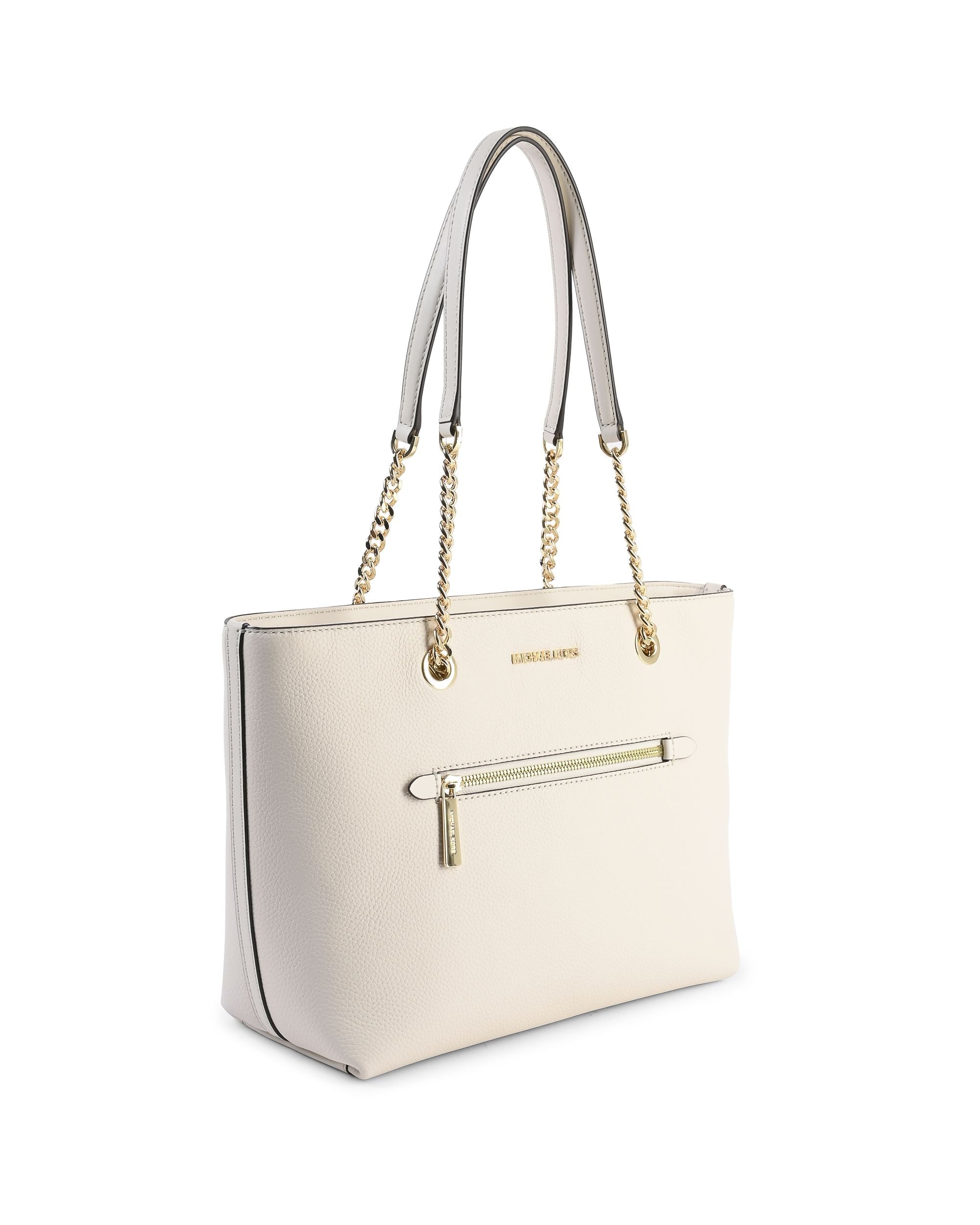 Michael Kors Bolso tote mediano con cadena y cremallera delantera 35F2GTTT2L LT CREAM