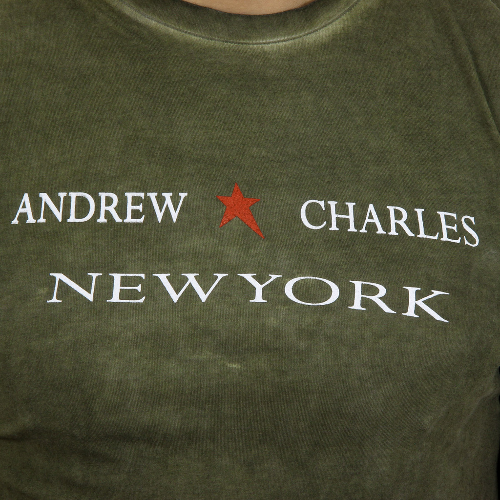 Camiseta Andrew Charles para hombre, manga corta, cuello redondo, verde, KARITA