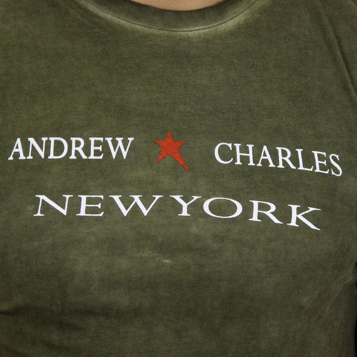 Camiseta Andrew Charles para hombre, manga corta, cuello redondo, verde, KARITA