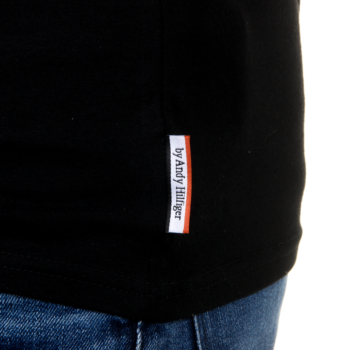 Camiseta Andrew Charles para hombre, manga corta, cuello en V, negra, KENAN