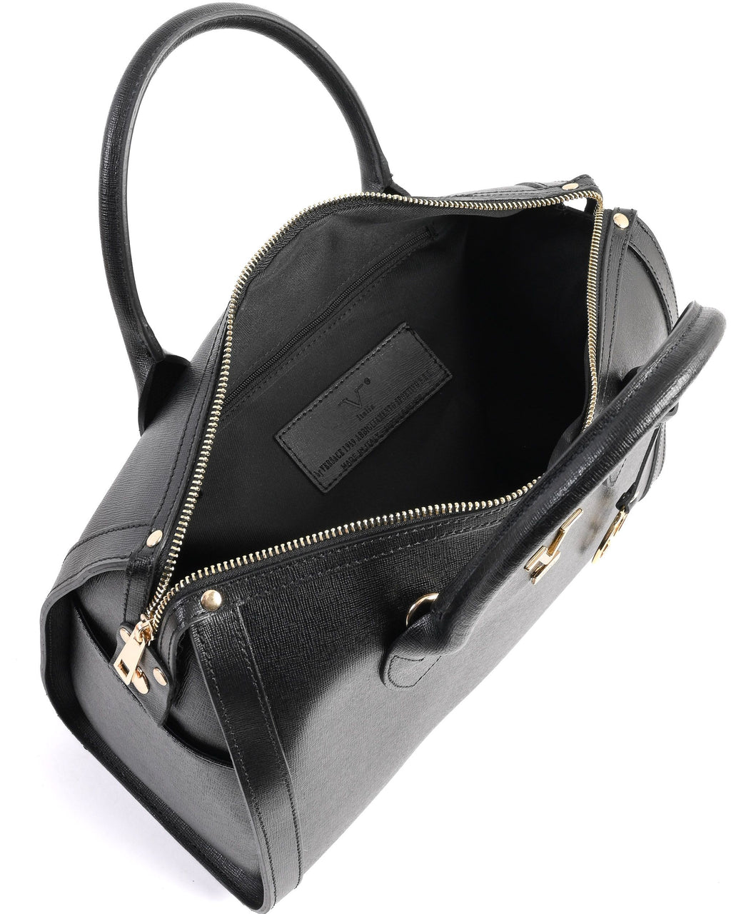Bolso de mano para mujer V Italia negro V014-G SAFFIANO NERO