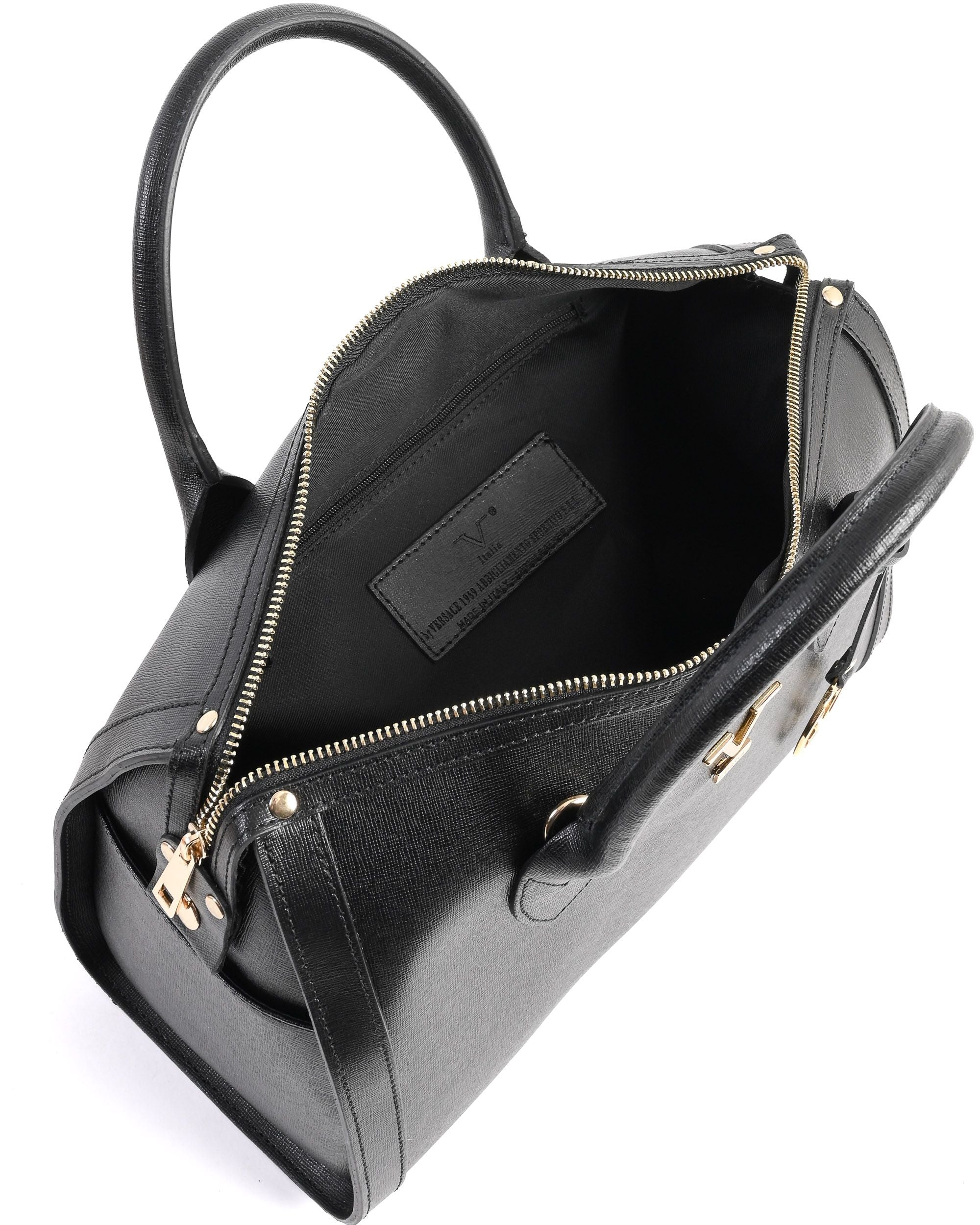 Bolso de mano para mujer V Italia negro V014-G SAFFIANO NERO