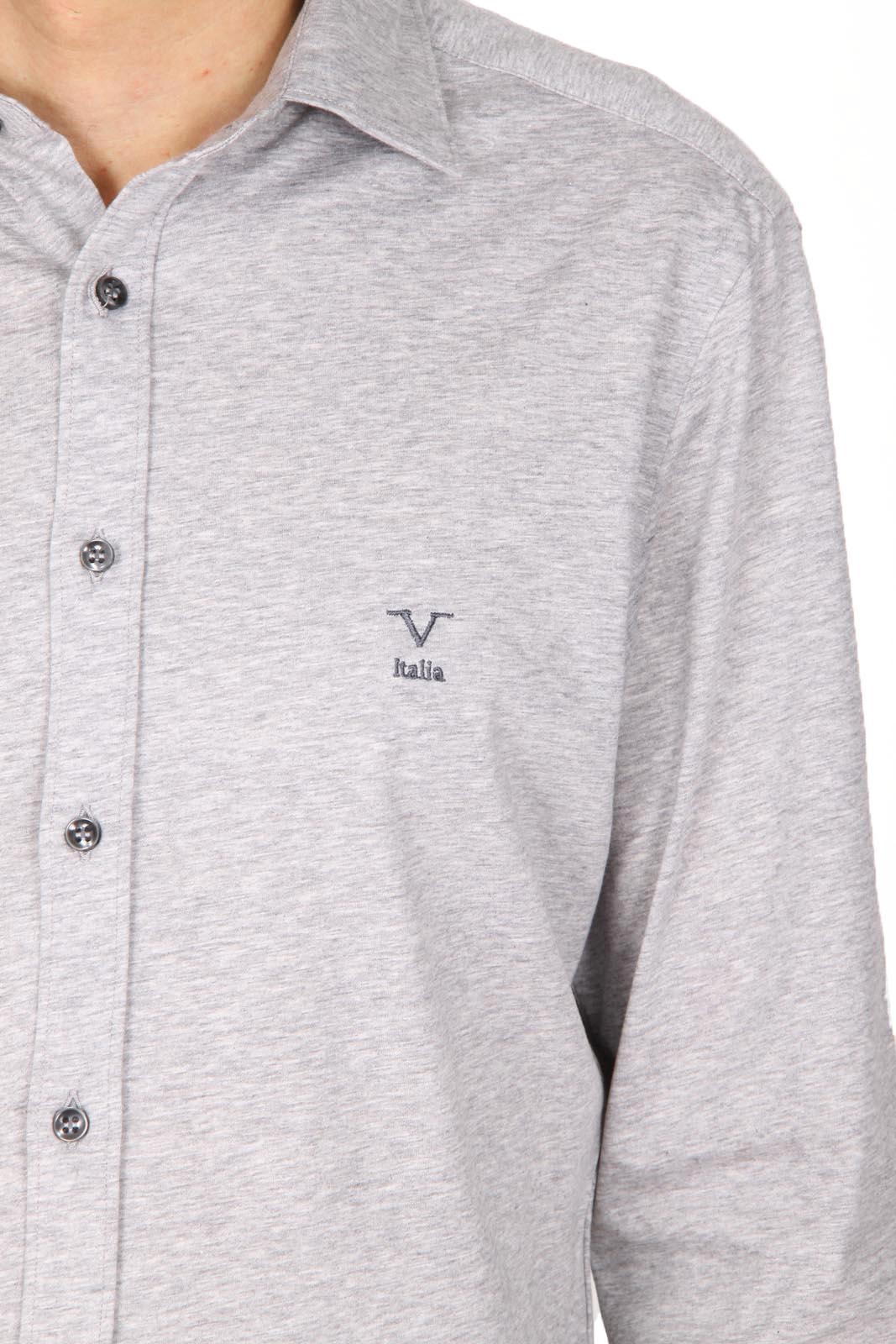 Camisa de manga larga para hombre V 1969 Italia Paris Jersey gris melange