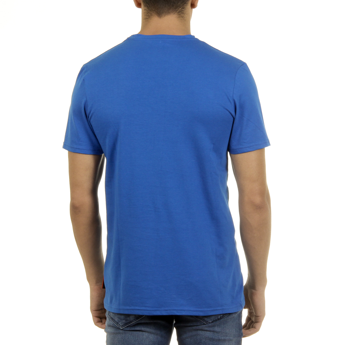 Camiseta Andrew Charles para hombre, manga corta, cuello redondo, azul, KEITA