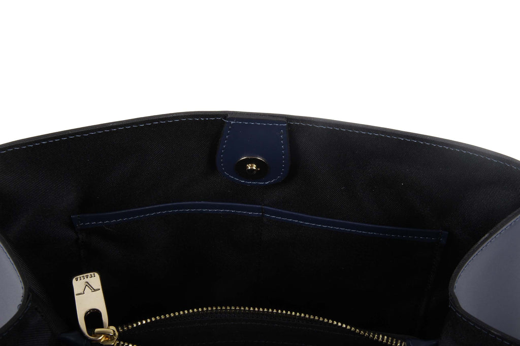 Bolso de mano para mujer V 1969 Italia G550-52 RUGA BLU