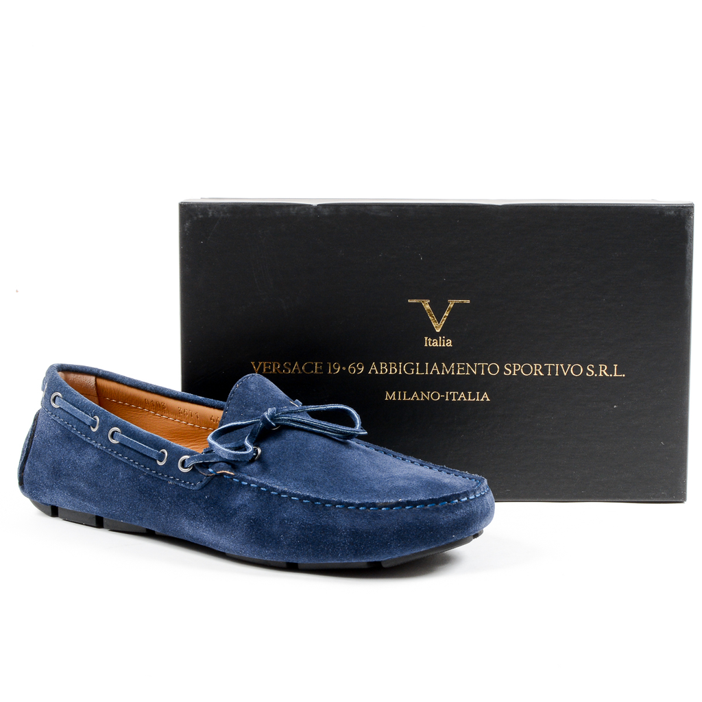 Mocasines V 1969 Italia para hombre, color azul, ADAM