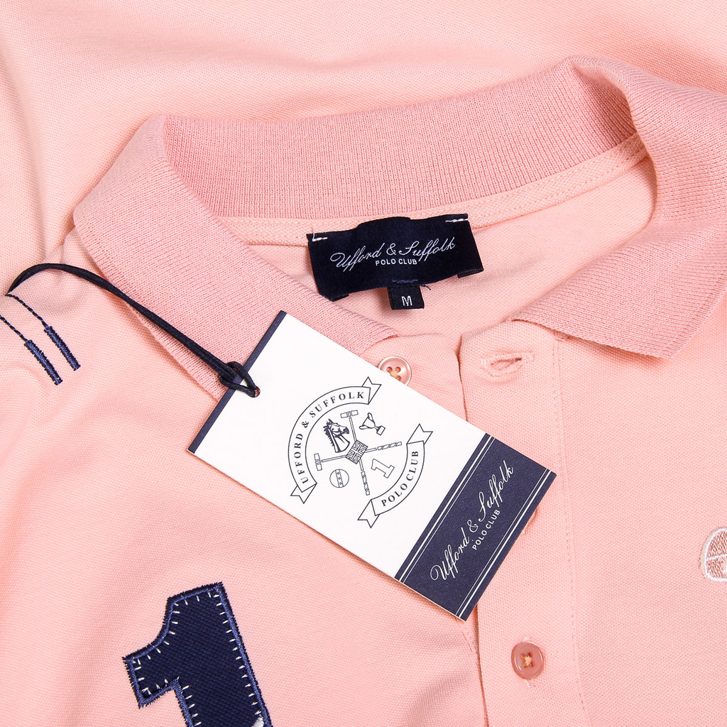 Polo Ufford & Suffolk Polo Club para hombre, manga corta, US008 ROSA