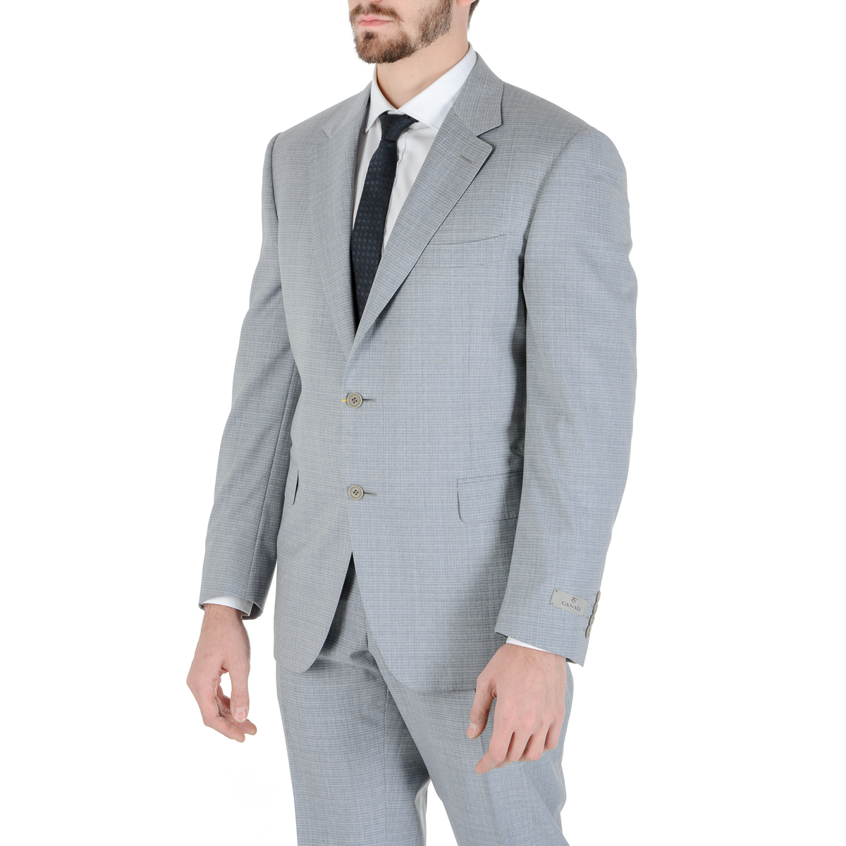 Canali Mens Suit Long Sleeves Light Grey