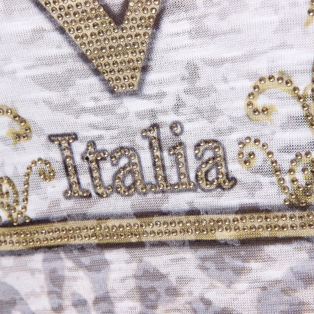 V 1969 Italia Womens T-shirt Short Sleeves V-Neck White EVELYN
