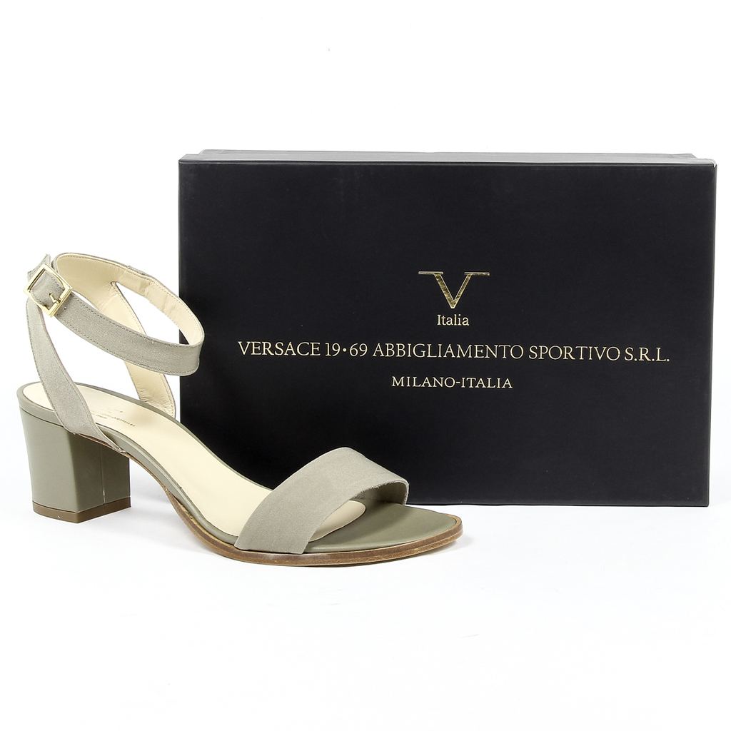 V 1969 Italia Sandalia con tira al tobillo para mujer Verde ANNA