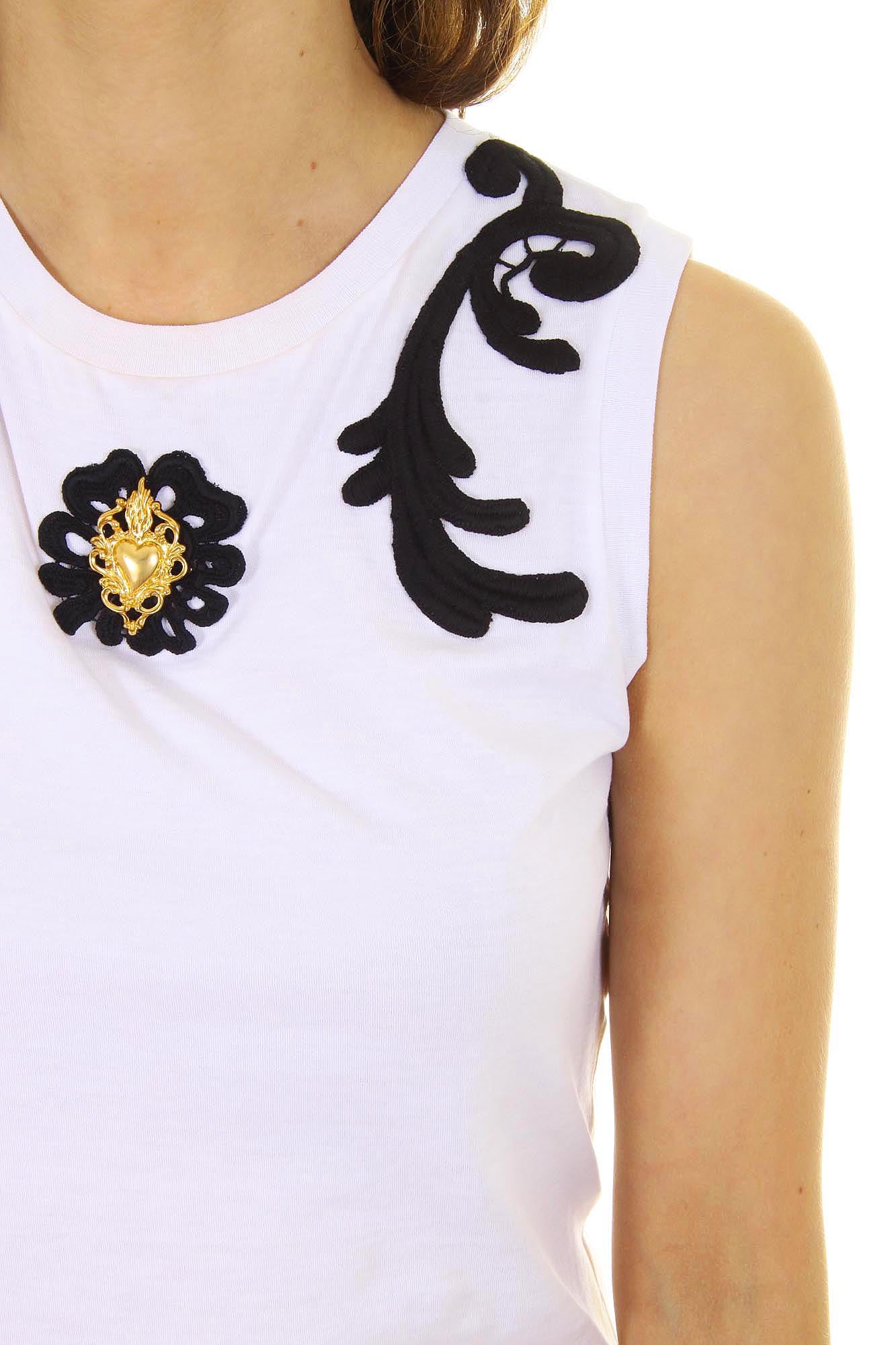 Camiseta sin mangas Dolce & Gabbana para mujer F8G66Z G7DQM W0800