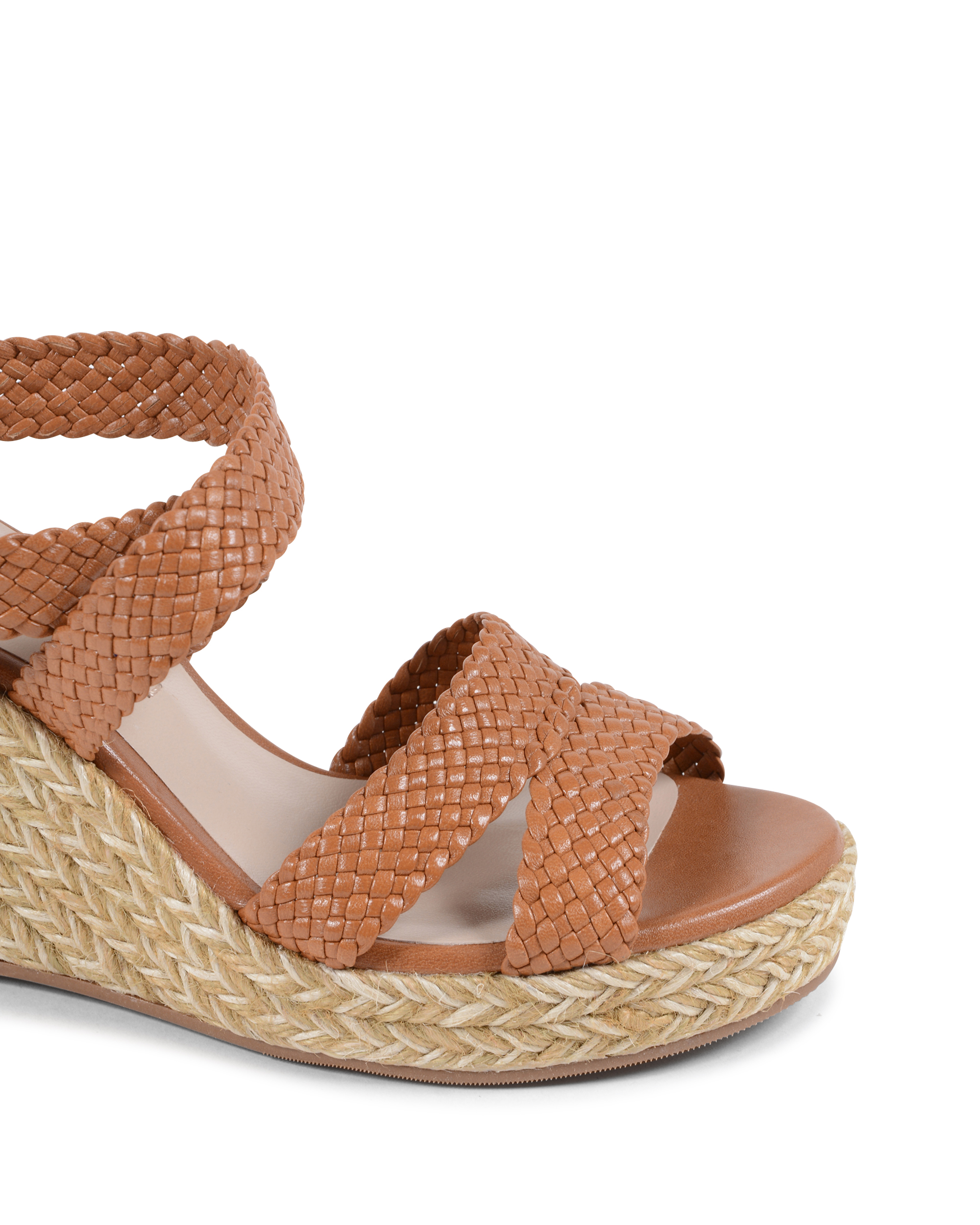 Sandalias de cuña Stuart Weitzman para mujer, color tostado ELSIE 85