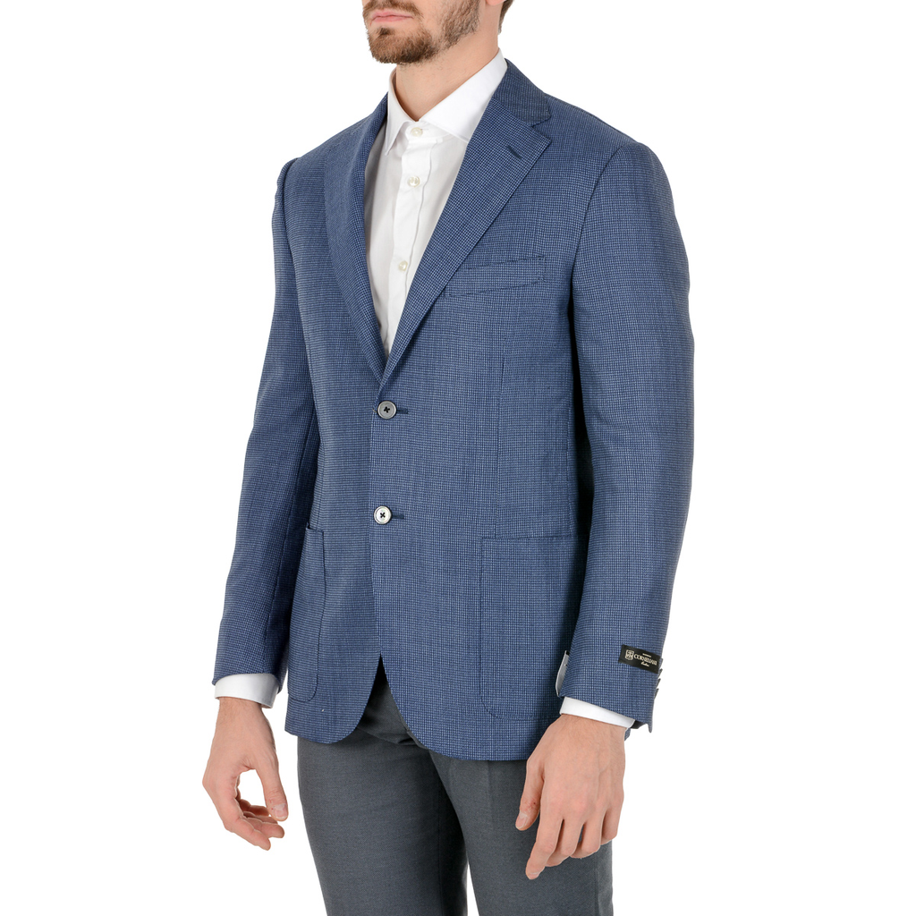 Corneliani Mens Jacket Long Sleeves Light Blue