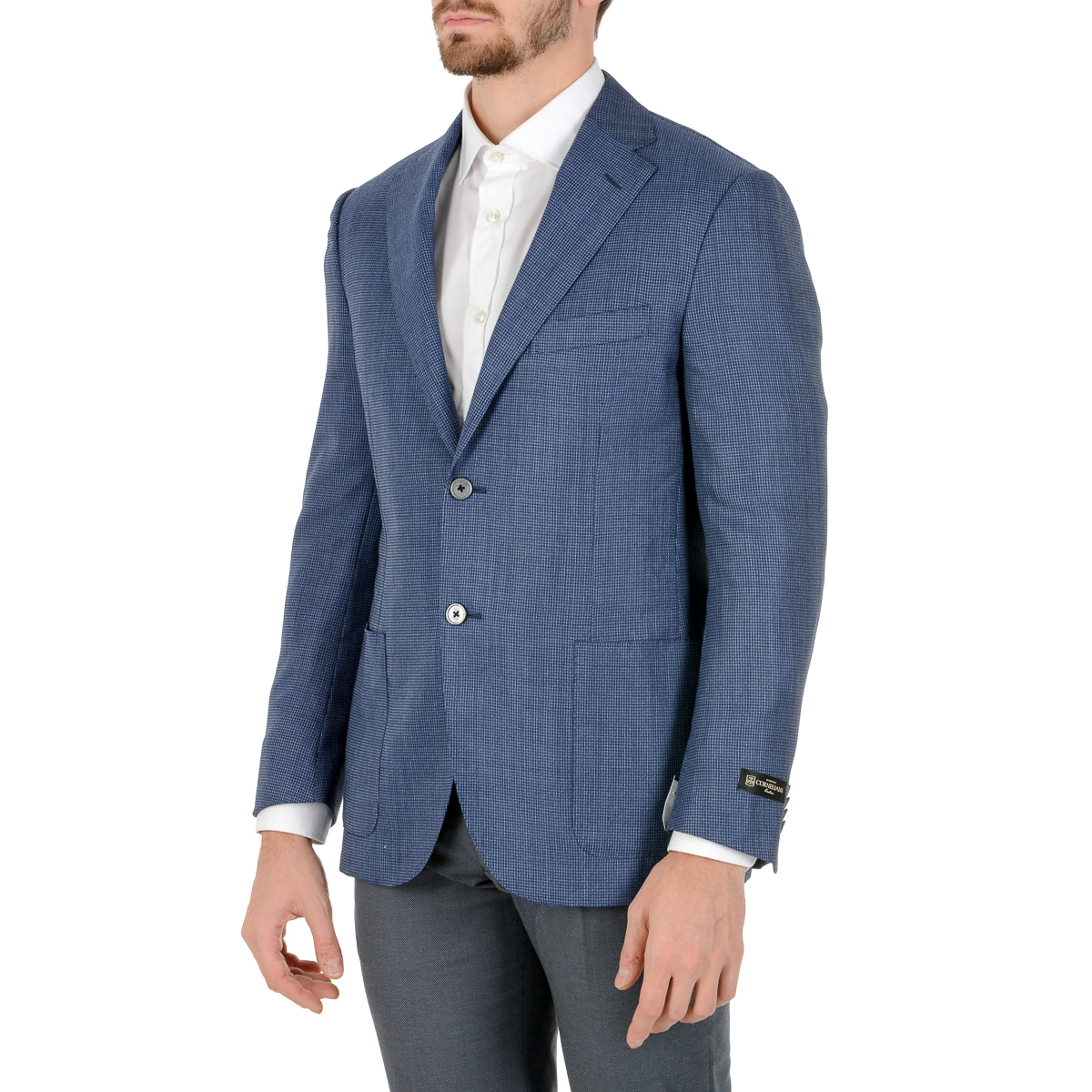 Corneliani Mens Jacket Long Sleeves Light Blue