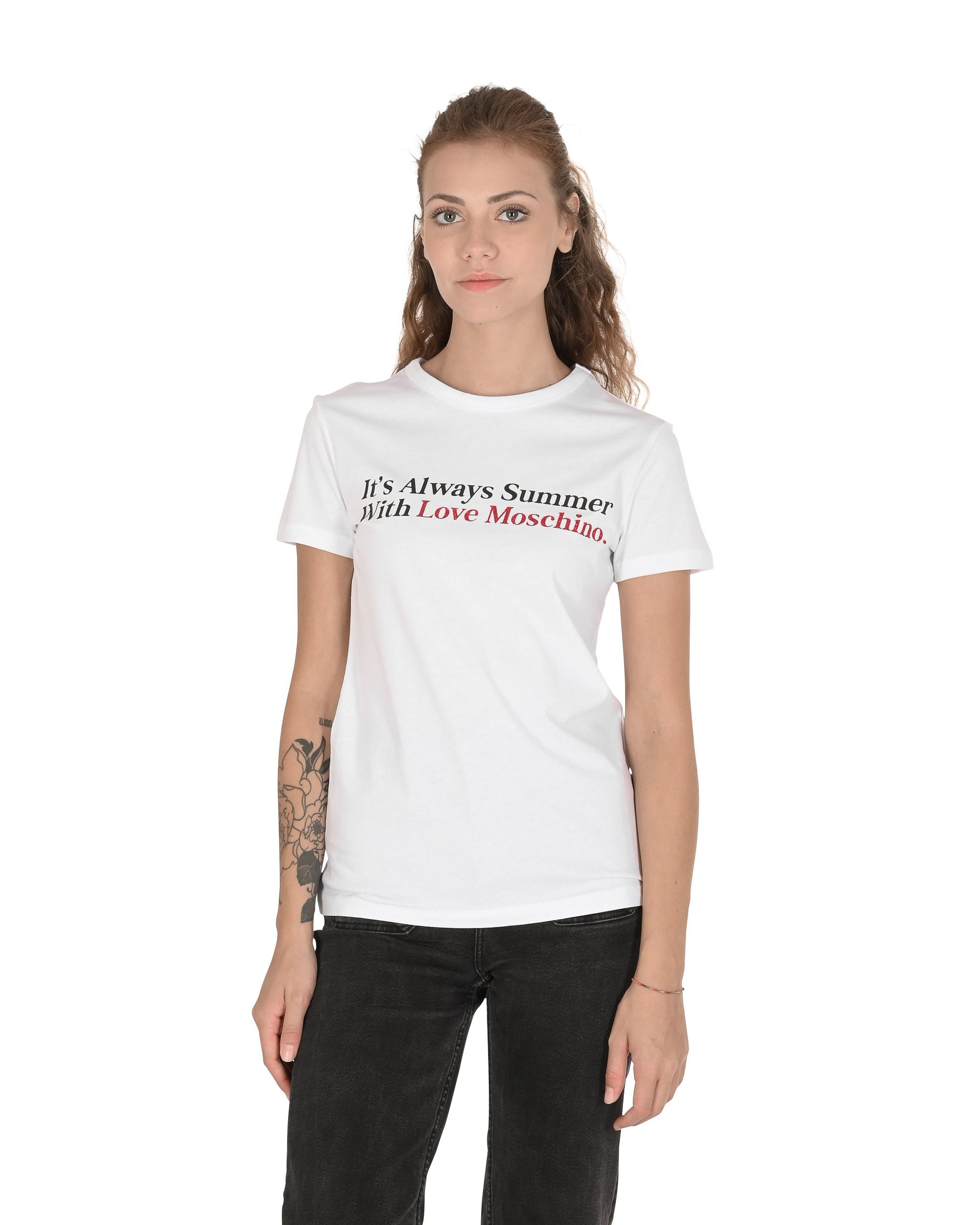 Camiseta de mujer Love Moschino W 4 F73 2N M 3876 A00 BLANCO ÓPTICO