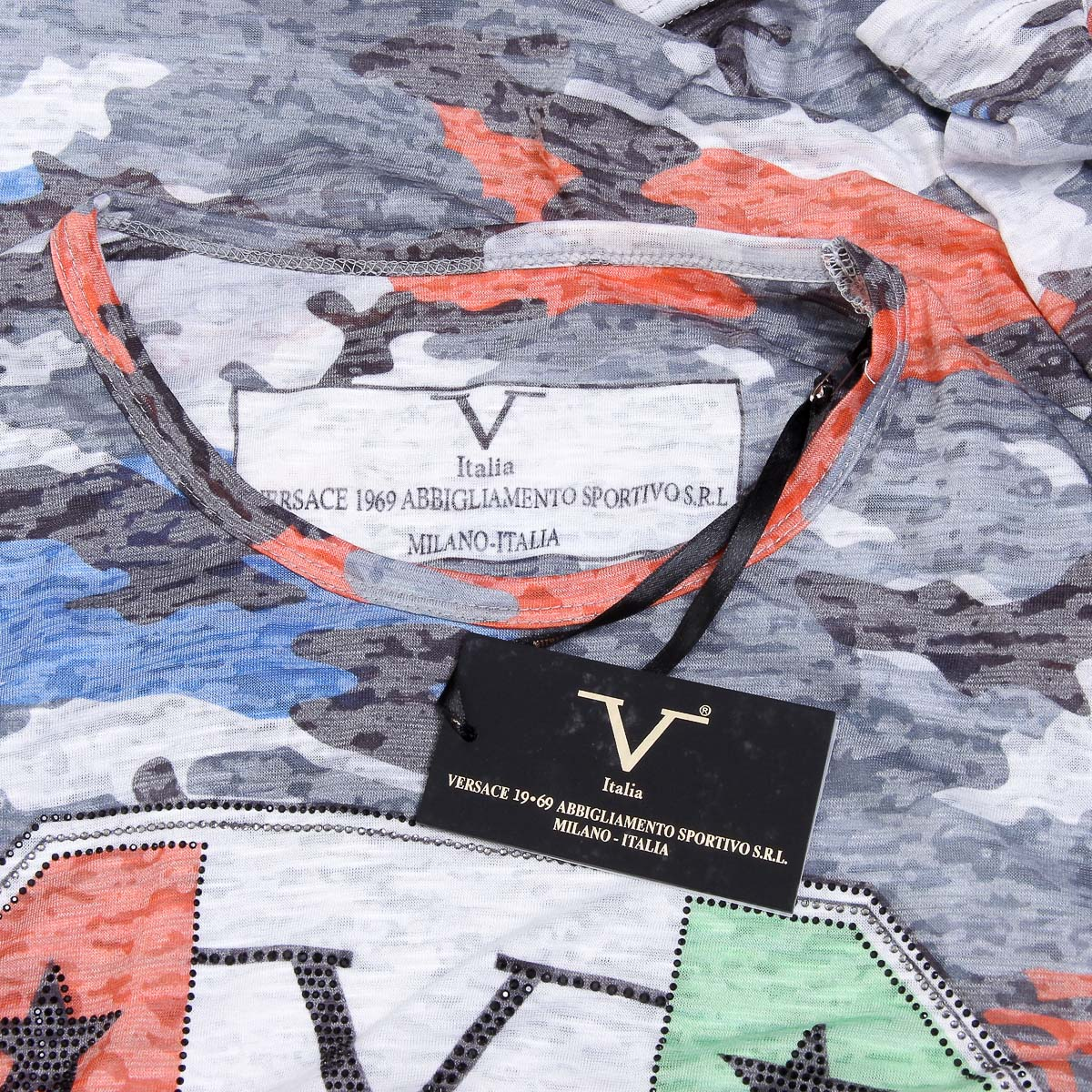 V 1969 Italia Mens T-shirt Short Sleeves Round Neck Multicolor OWEN
