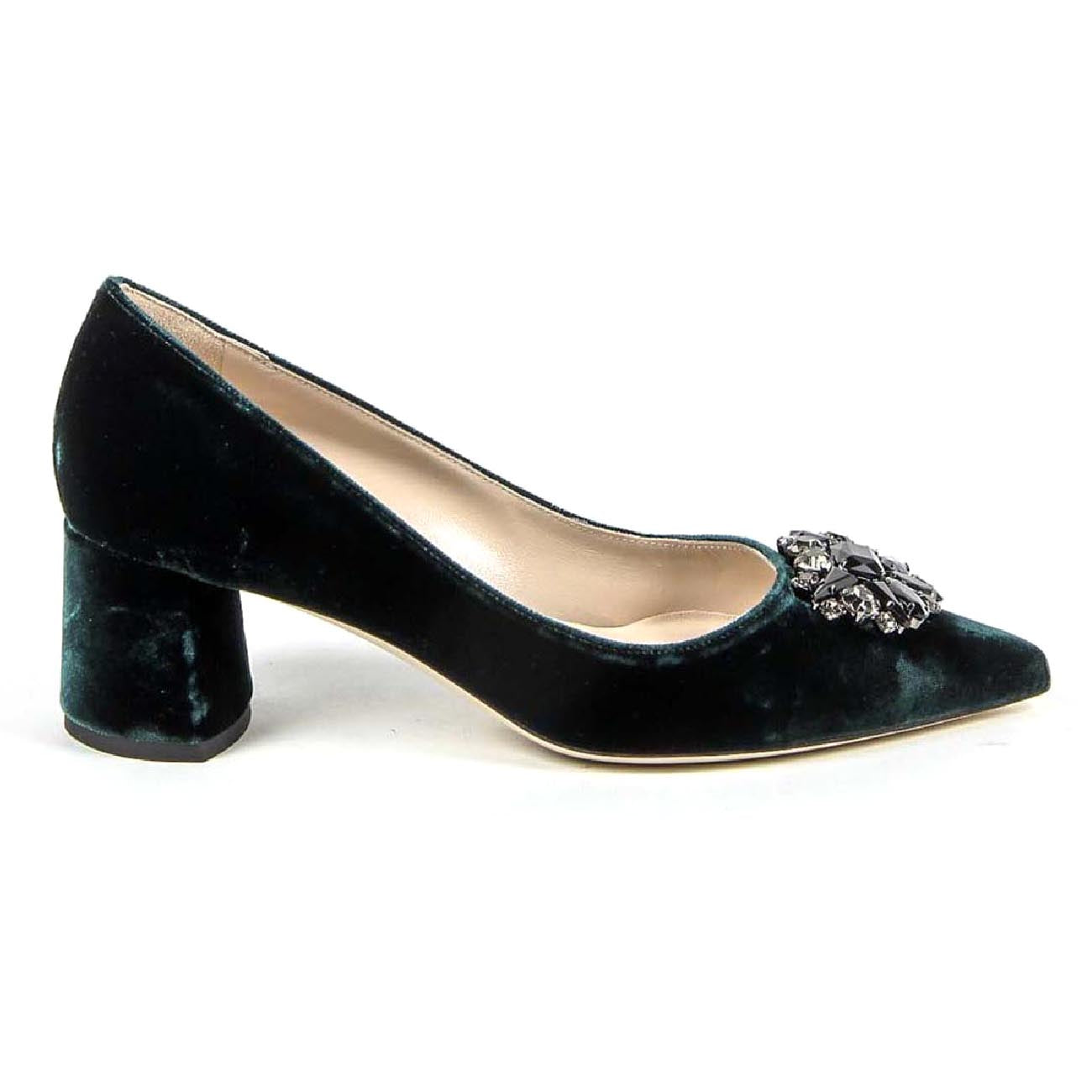 Zapatos de salón para mujer V 1969 Italia 3109244 VELLUTO VERDE