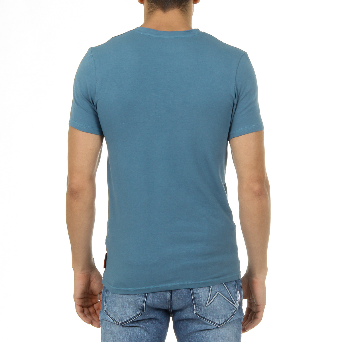 Camiseta Andrew Charles para hombre, manga corta, cuello en V, verde, KENAN