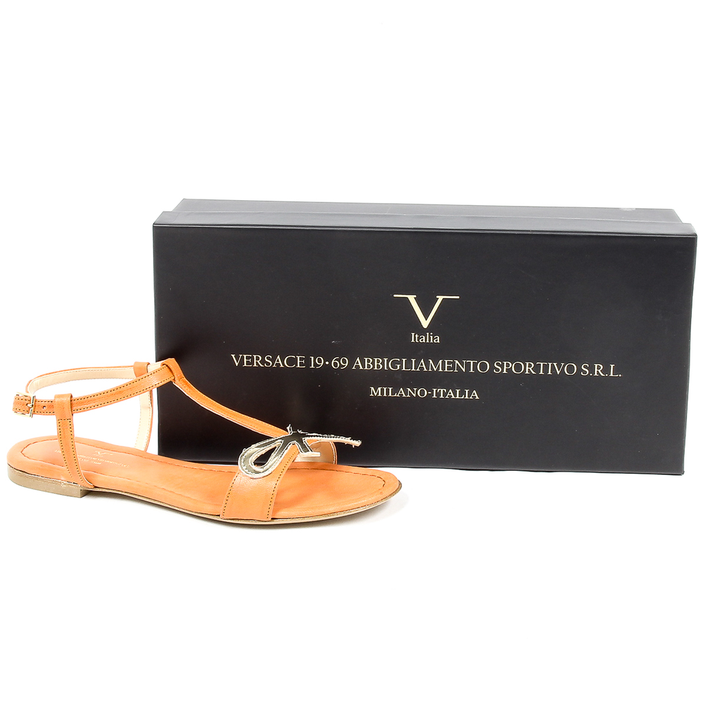 V 1969 Italia Sandalia plana para mujer naranja LISA