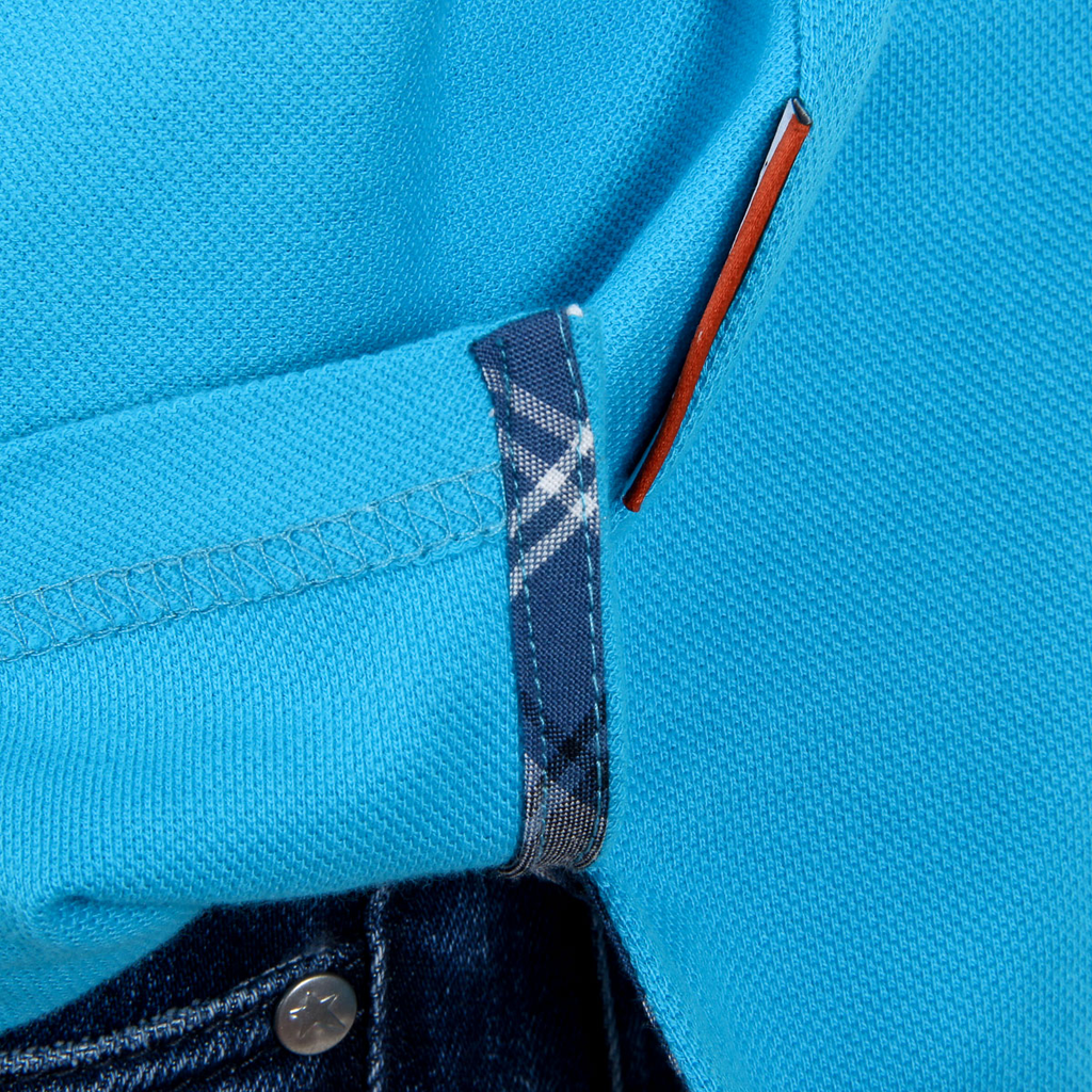 Polo Andrew Charles para hombre de manga corta azul claro SEMELO