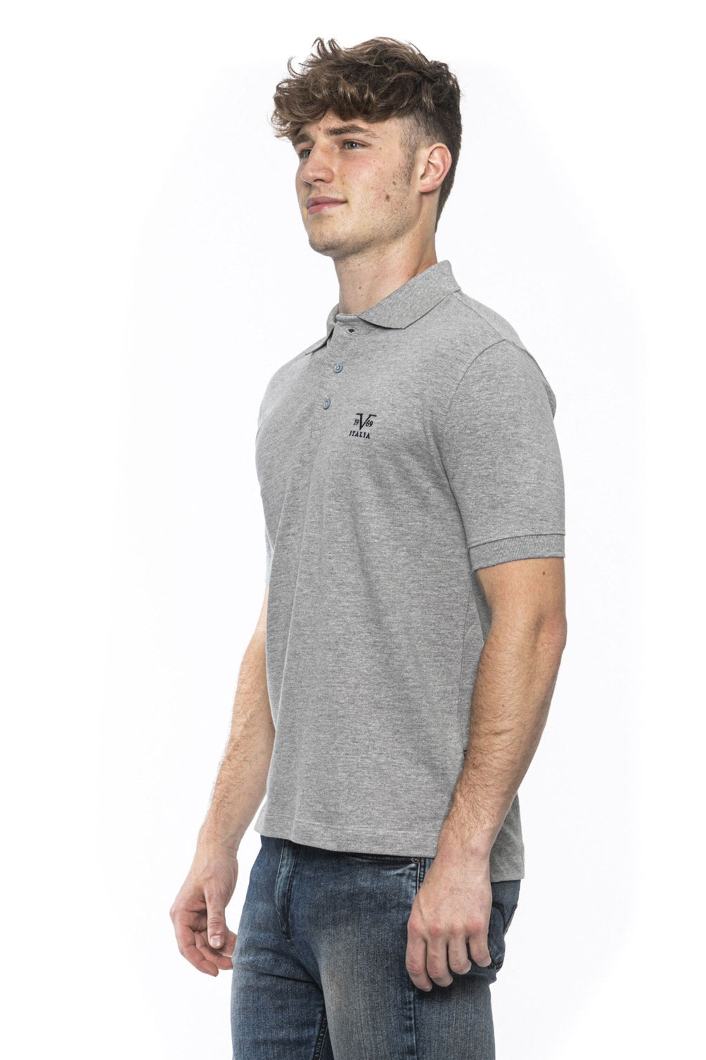 19V69 Italia Polo Hombre Gris RICAMO GRIS