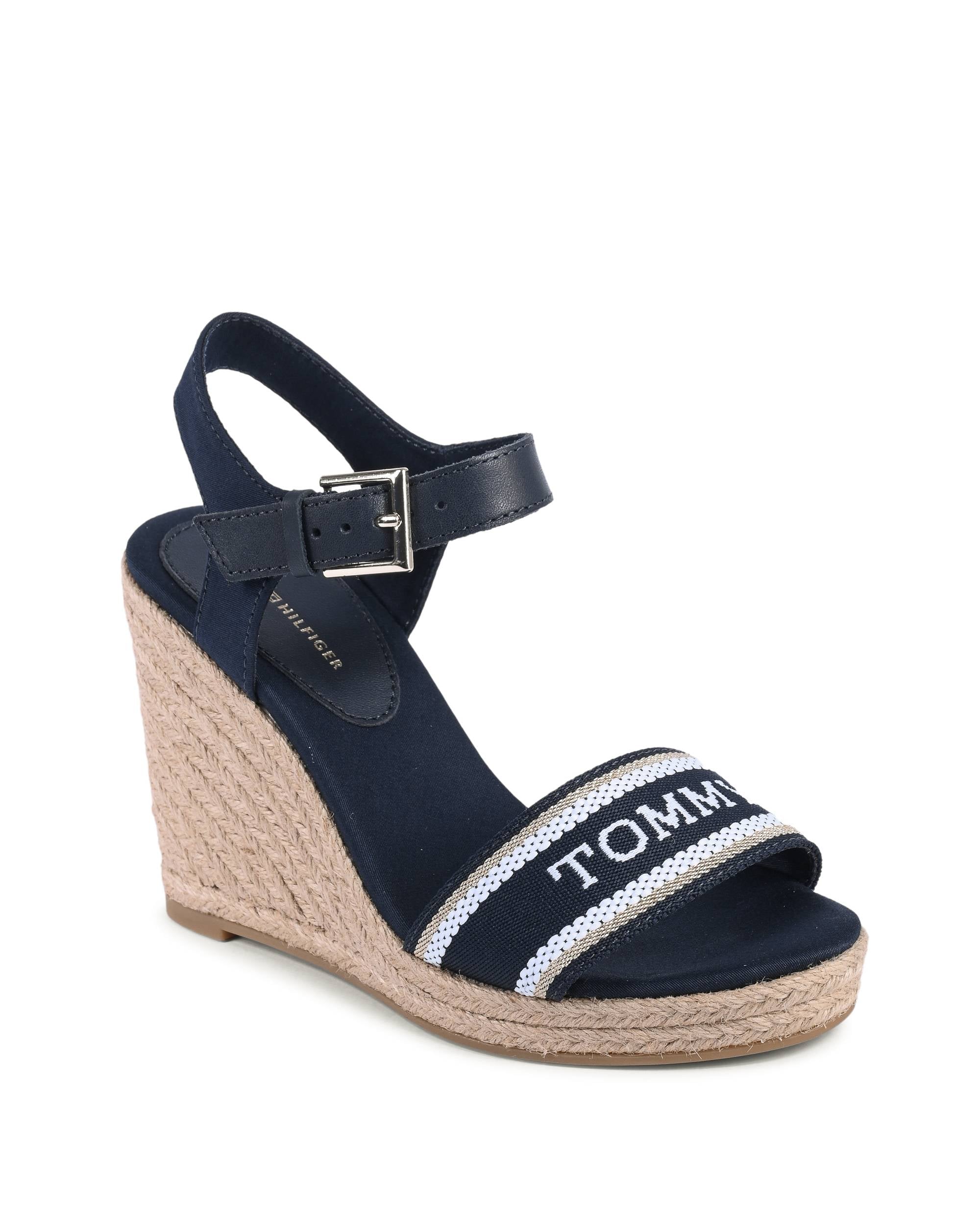 Tommy Hilfiger - Sandalias de cuña para mujer, color azul, FW0FW08046DW6
