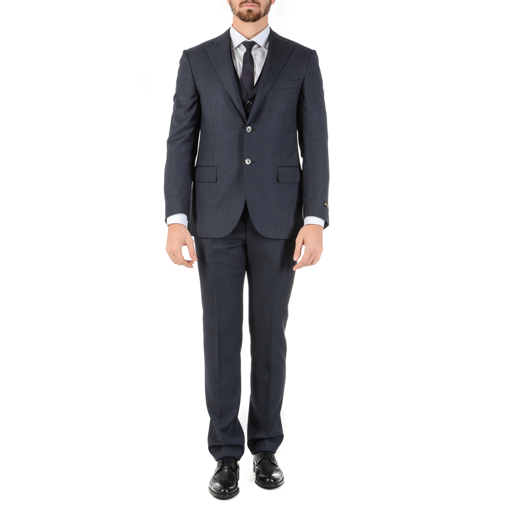 Corneliani Mens Suit Long Sleeves Dark Grey Super 110's